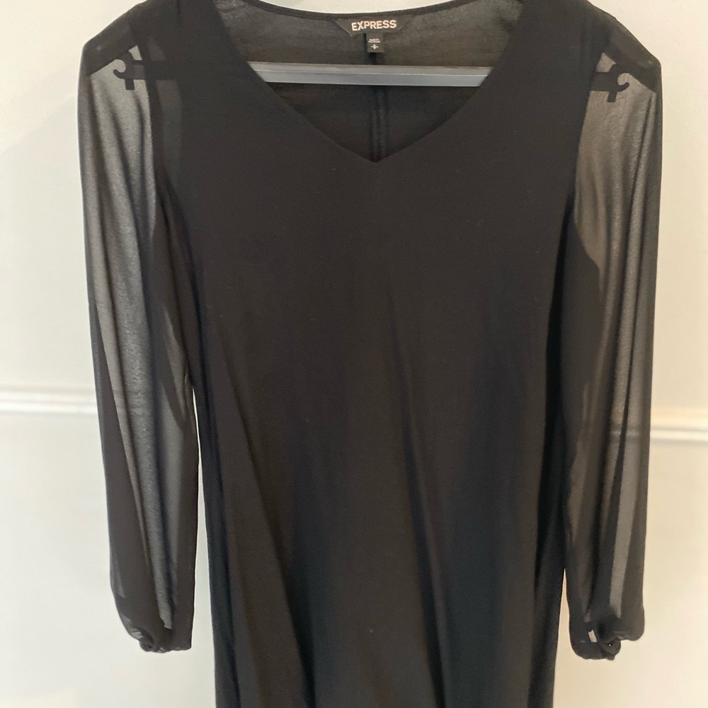 Express Black Sheer Sleeve Dress
